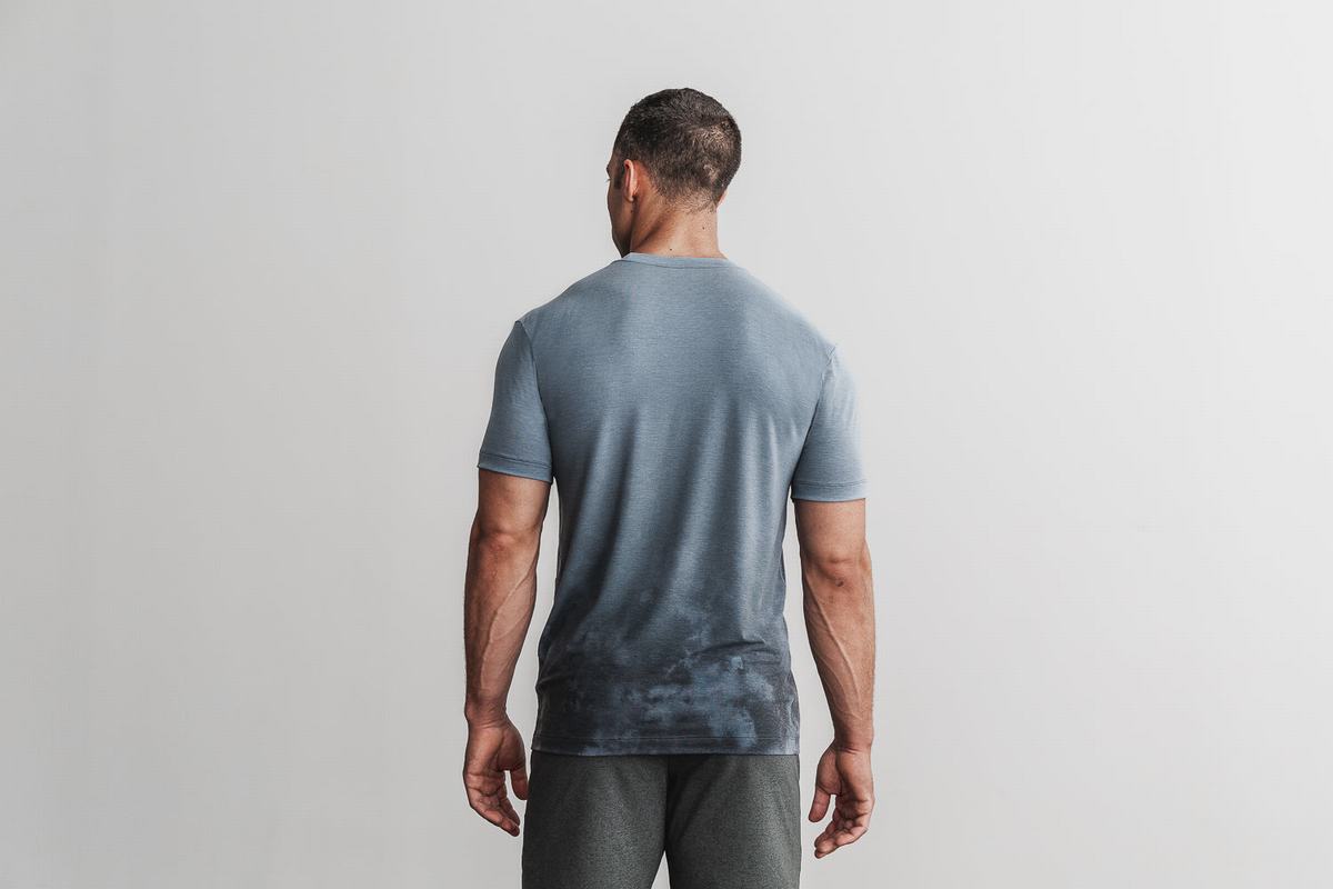 Nobull Dip-Dye Men's T Shirts Blue | Australia (AK9367)